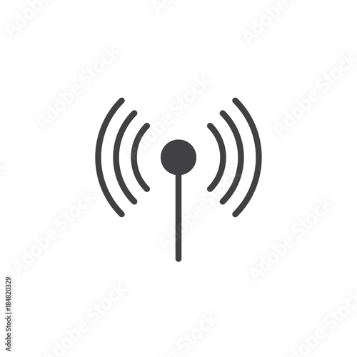 Wifi antenna icon vector, filled flat sign, solid pictogram isolated on white. Wireless symbol, logo illustration.