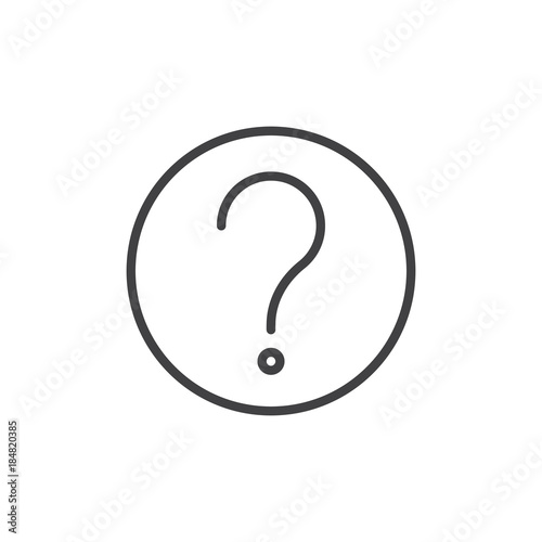 Question mark line icon, outline vector sign, linear style pictogram isolated on white. Info symbol, logo illustration. Editable stroke