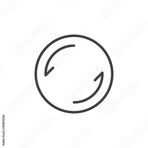 Refresh line icon, outline vector sign, linear style pictogram isolated on white. Sync symbol, logo illustration. Editable stroke