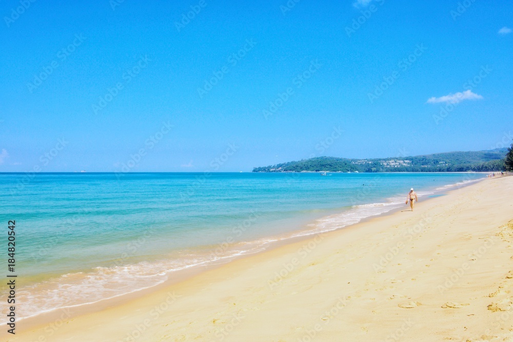 Walking on the beach during summer in Phuket Thailand