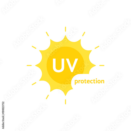 yellow uv protection logo on white
