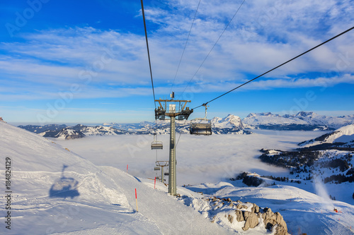 Cable car on Mt. Fronalpstock in Switzerland © photogearch