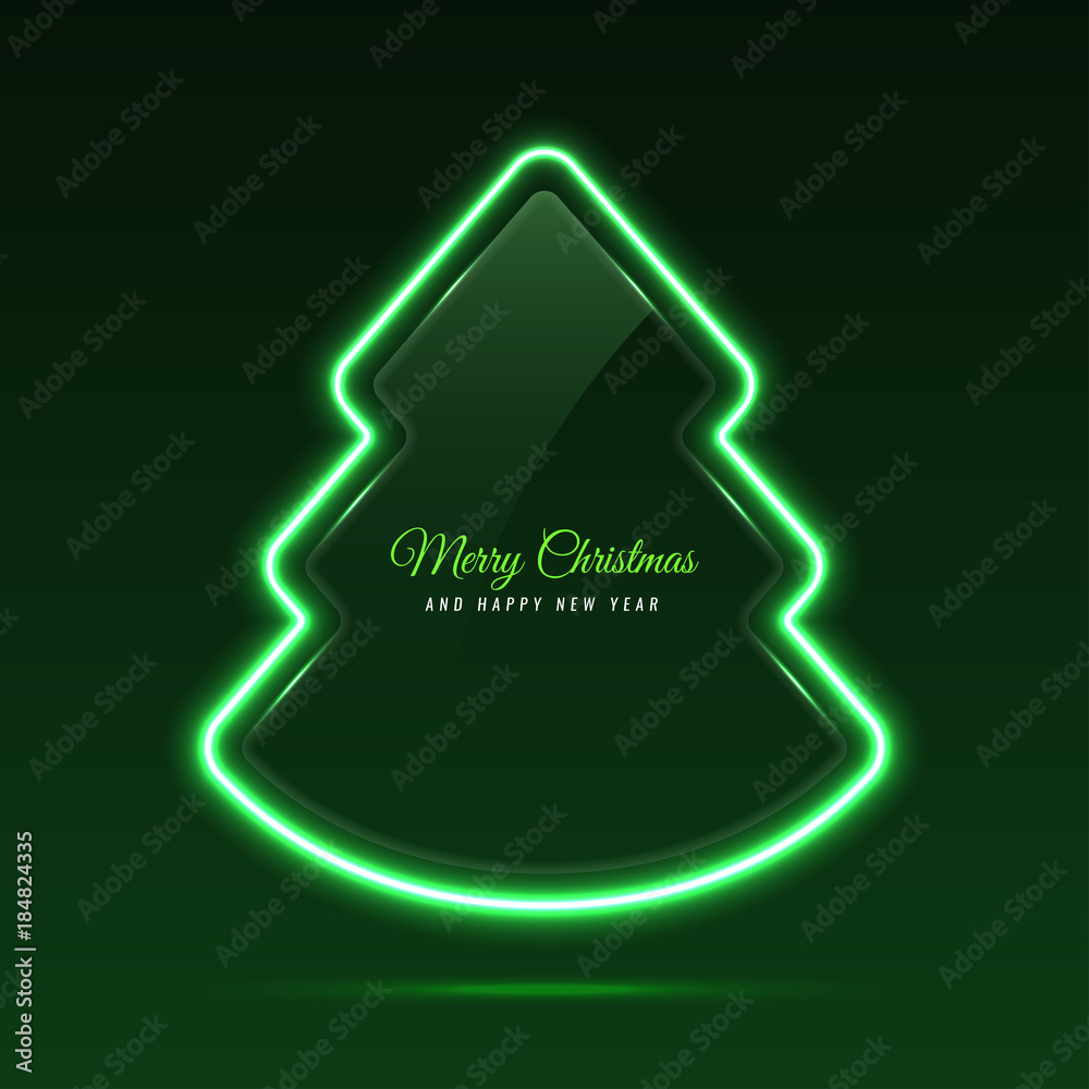 Glass banner. Christmas Tree Shape.