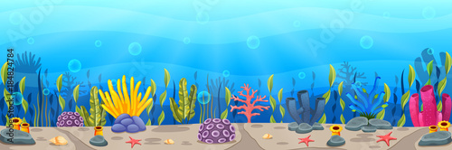 Underwater scene with tropical coral reef