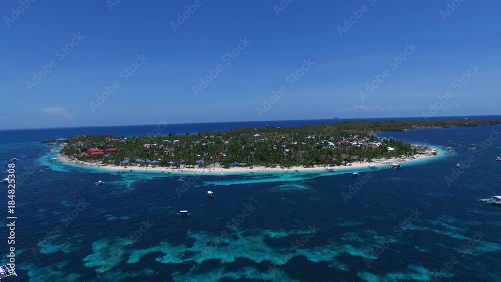 tropical island in south east asia, aerial reveal tropical island in south east asia, aerial reveal