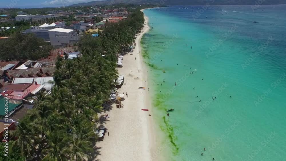 Aerial shot of beautiful sandy beach in the philippines Aerial shot of beautiful sandy beach in the philippines
