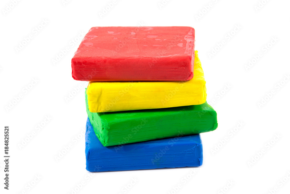 Plasticine isolated on white background,Colorful plasticine isolated Plasticine isolated on white background,Colorful plasticine isolated