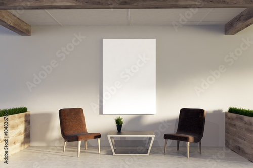 White office waiting room, poster, armchairs © ImageFlow