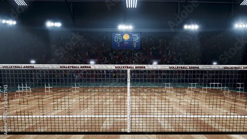 Obraz Pusty profesjonalny boisko do siatkówki w światłach