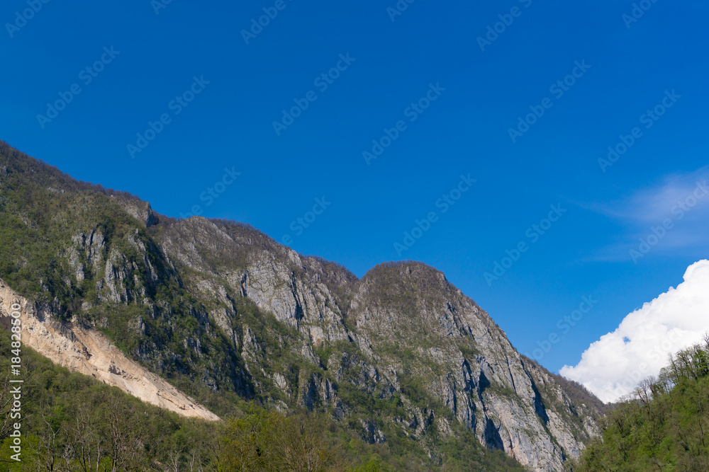 Blue sky over the mountains of Sochi