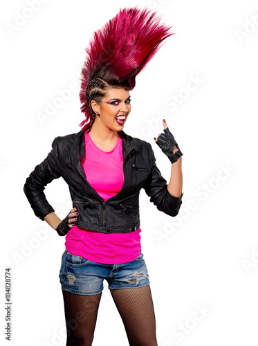Bild auf Leinwand Young punk girl isolated