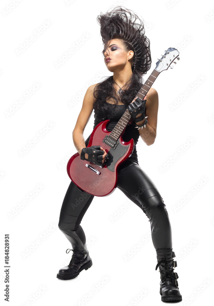 Young woman rock musician