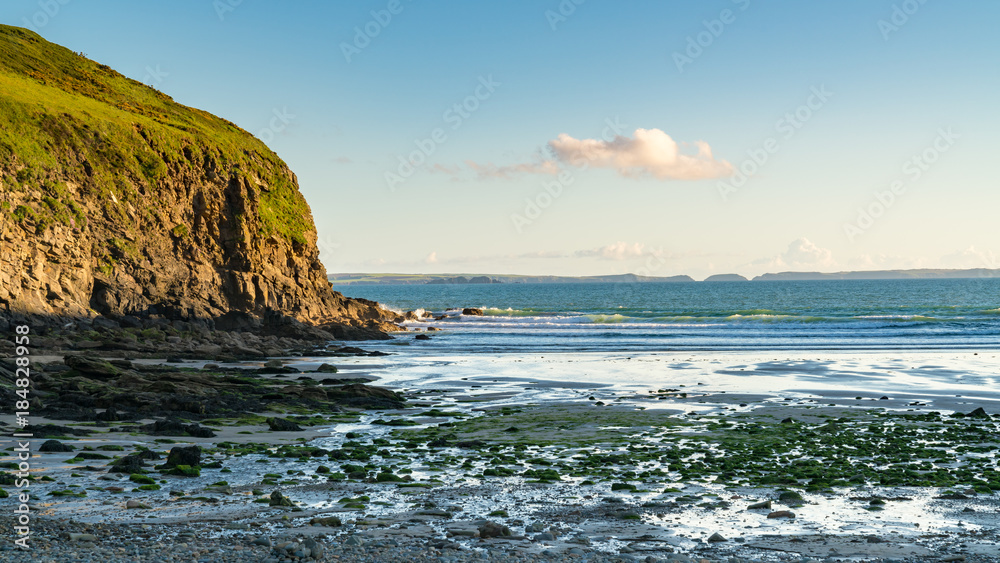 Pebble beach at Nolton Haven, near Haverfordwest, Pembrokeshire, Dyfed, Wales, UK