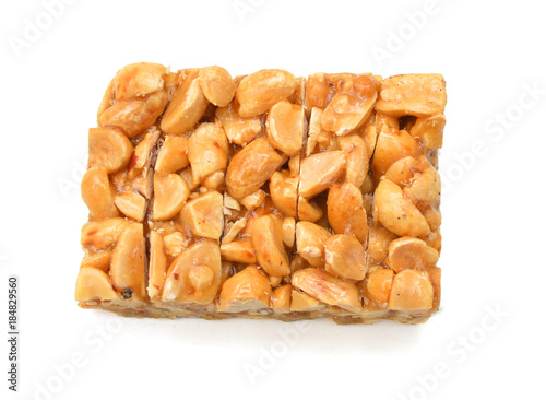 Honey bars with peanuts, sesame and sunflower seeds isolated