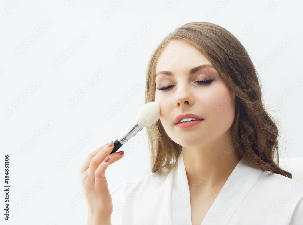 Beauty portrait of young and attractive girl. Make-up and cosmetics concept. Beauty portrait of young and attractive girl. Make-up and cosmetics concept.