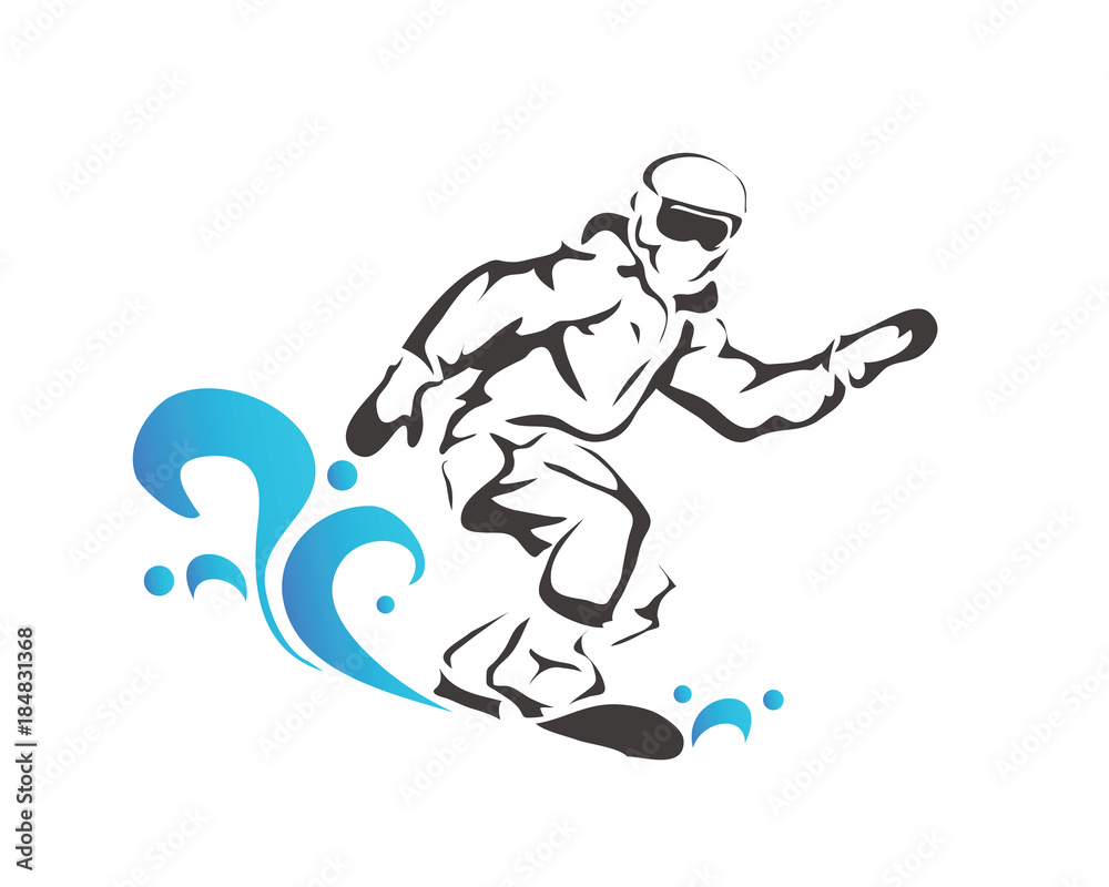Professional Snow Boarding Athlete Illustration