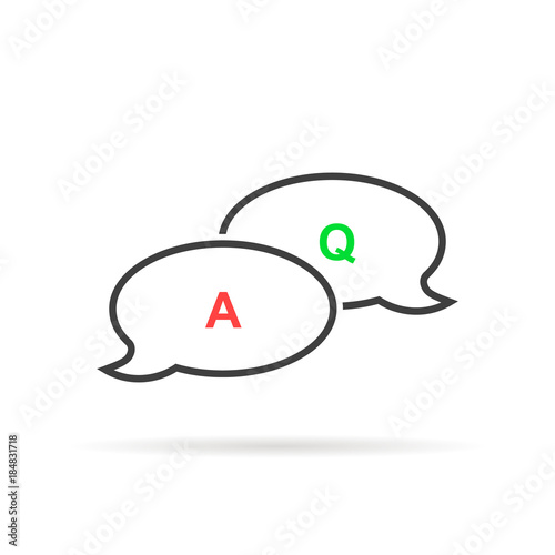 thin line question answer bubble like quiz
