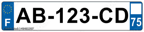 Canvastavla Plaque d'Imaatriculation Française