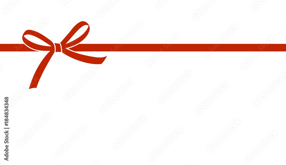 Decorative beautiful red bow with horizontal ribbon isolated on white background. Vector bow. Decorative beautiful red bow with horizontal ribbon isolated on white background. Vector bow.