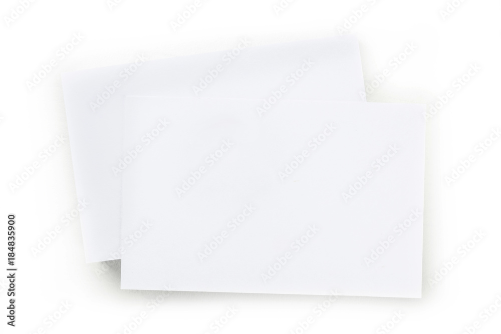 Blank business cards mockup on a white background Blank business cards mockup on a white background