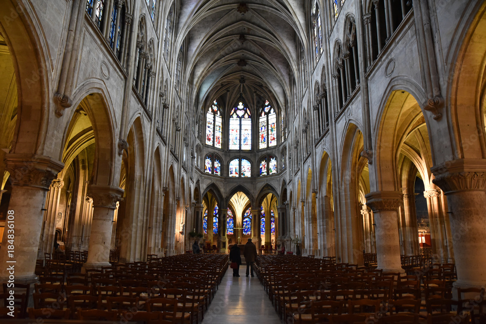 Nef de l'église Saint-Séverin à Paris, France