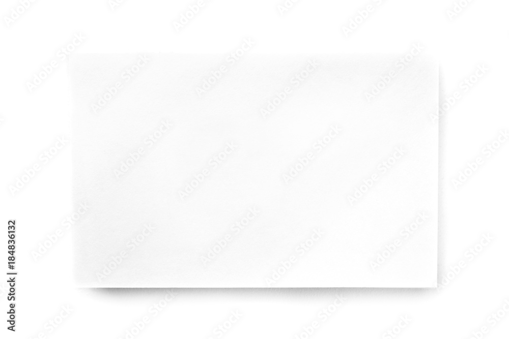 Blank business card mockup on a white background