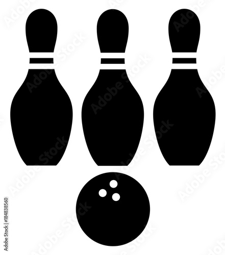 Bowling concept black on white background vector eps 10