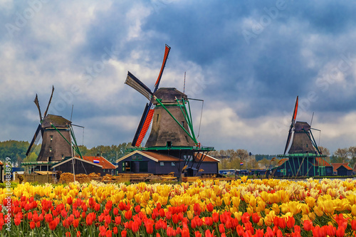 Windmills of Zaanse Schans, Netherlands.