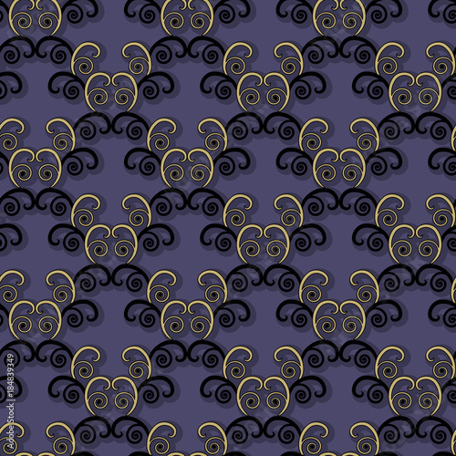 Seamless vector illustration background. Abstract pattern of curls. Design elements for Scrapbook. Can be used for wallpapers, fills images, background, surface