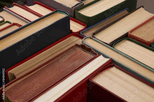 Stack of hardback books