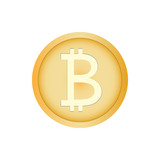 Bitcoin, crypto currency. Vector illustration, finance. Sign.