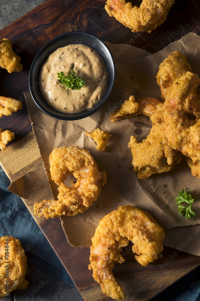Homemade Southern Fried Cajun Shrimp Stock Photo | Adobe Stock