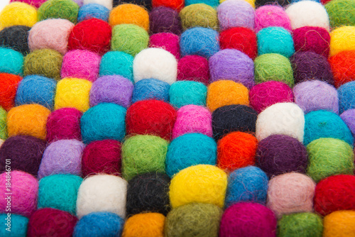 colored felted balls