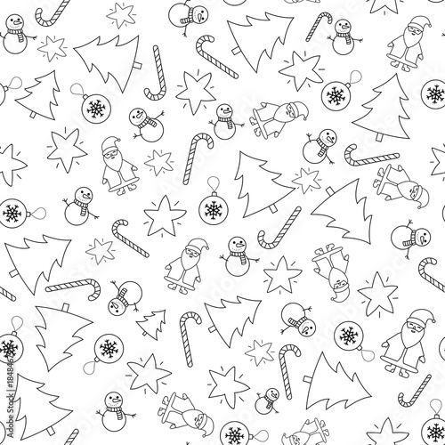 Seamless pattern with winter items
