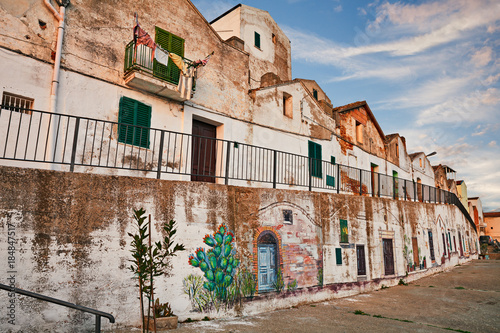 Pisticci, Matera, Basilicata, Italy: street in the old town with the characteristic houses