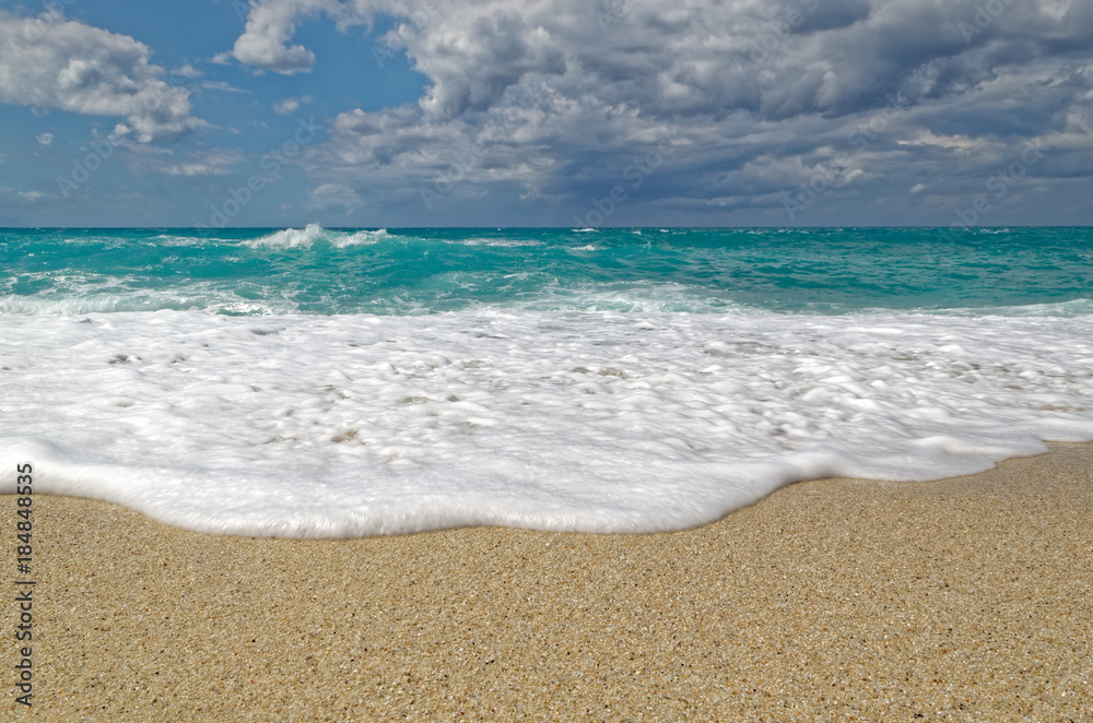 Fototapeta premium Turquoise water on the Riaci beach near Tropea, Italy