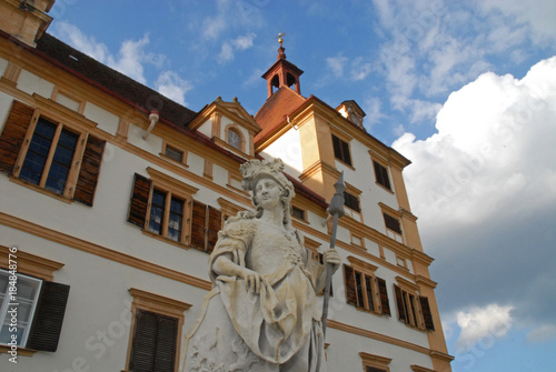 Sculpture in front of Eggenberg Palace, Graz, Austria
