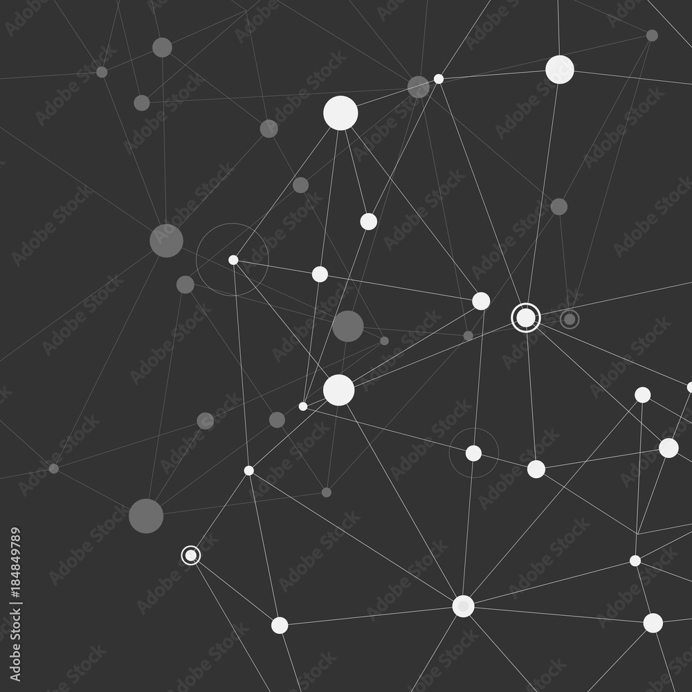 Connection white dots and lines science background Connection white dots and lines science background