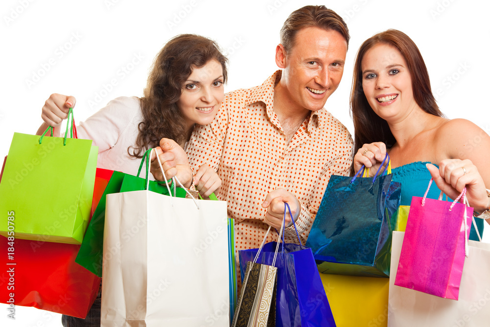 Group Of Young People Enjoying Their Shopping Spree Group Of Young People Enjoying Their Shopping Spree