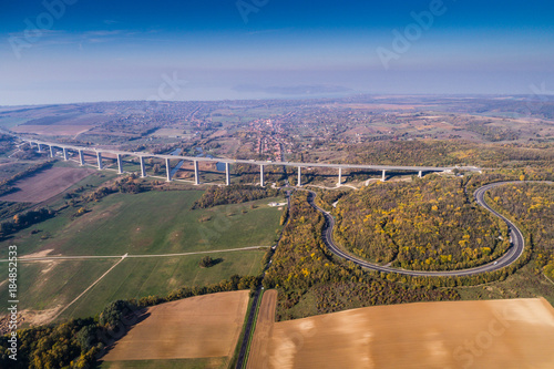 Viaduct with autumn nature