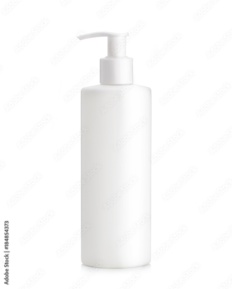 Isolated liquid soap. White plastic bottle on a white background Isolated liquid soap. White plastic bottle on a white background
