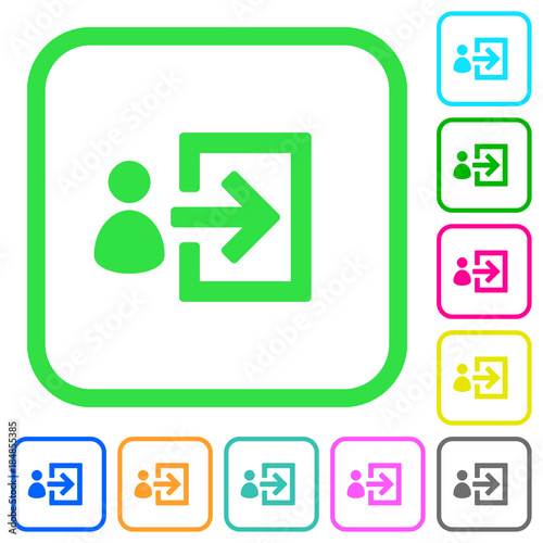 User login vivid colored flat icons icons