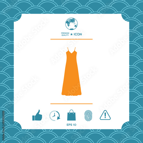 Long Dress, Evening dress, combination or nightie , the silhouette. Menu item in the web design