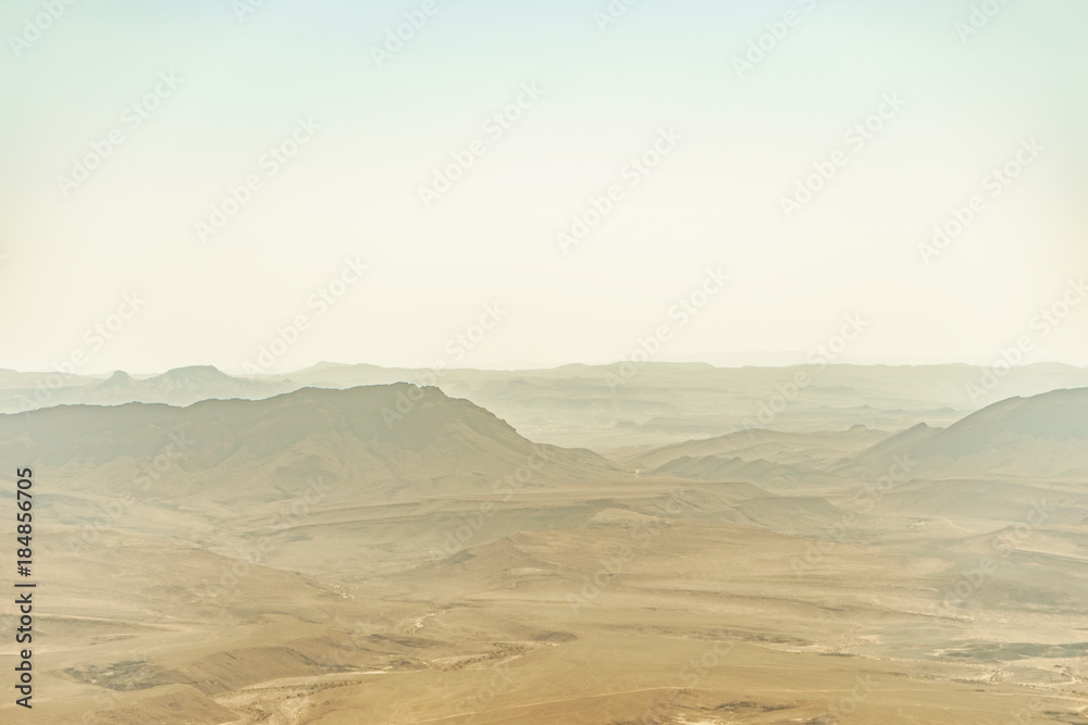 Summer fog in israel negev desert