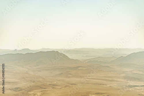 Summer fog in israel negev desert