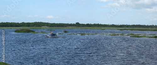 Everglades wide photo with airboat