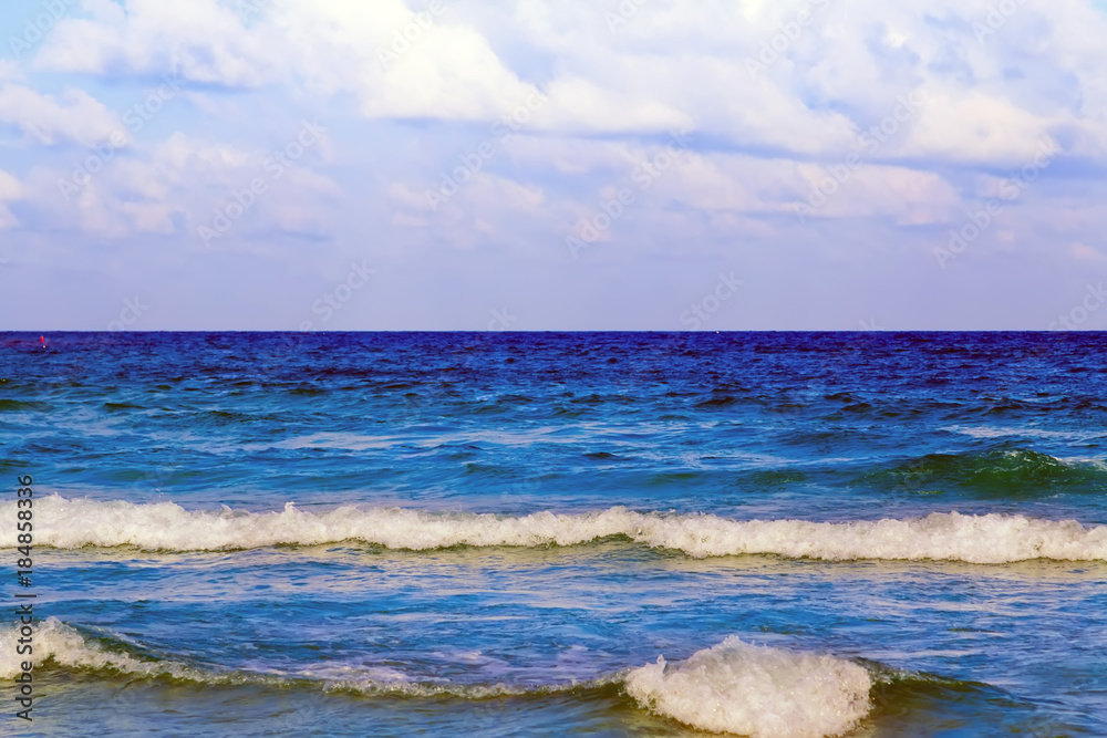 Beautiful sky and blue ocean beach and sea