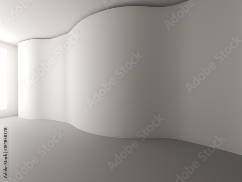 Obraz na plátně Empty room white curve wall