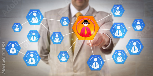 Tableau sur toile Faceless Detective Identifying Insider Threat