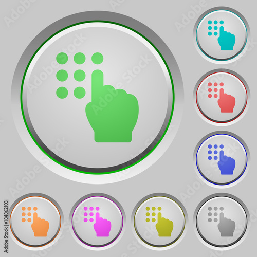Typing security code push buttons